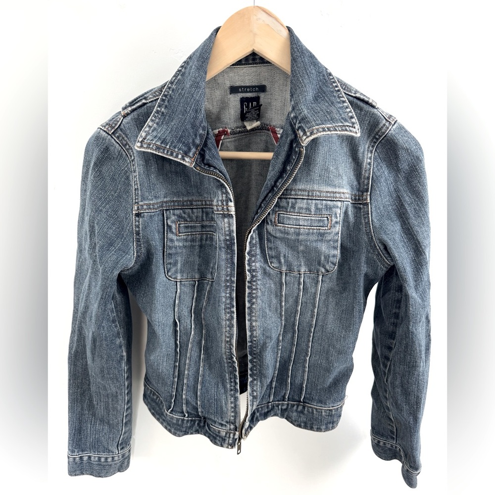 VINTAGE GAP DENIM JACKET ZIP SIZE XS